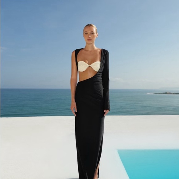 Baobab Collection Dresses & Skirts - Baobab Pierre Dress Black with Cream Bandeau Cutout Top Size XL NWOT